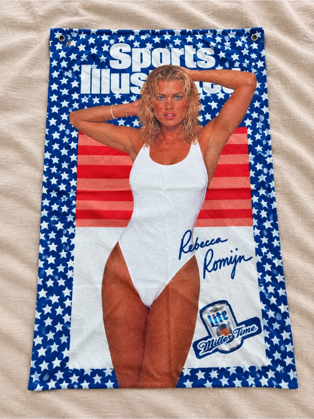 Vintage 90s Sports Illustrated Rebecca Romijn Beach Towel Banner 66x47.5